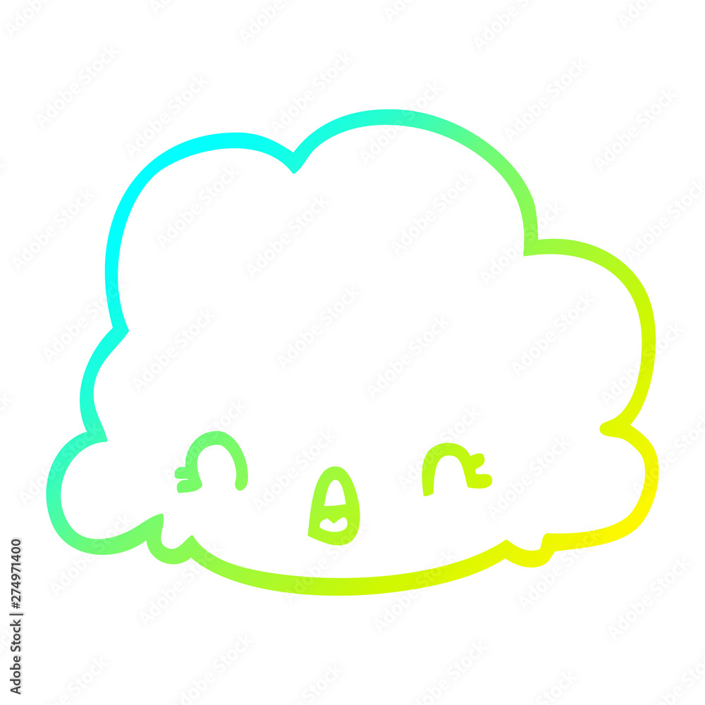 cold gradient line drawing cartoon cloud cold gradient line drawing cartoon cloud