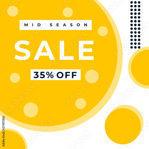 Yellow 35% Sale banner template design. Big sale special offer.Orange 35 Special offer vector illustration can be use banner, poster, flyer, brochure, sticker.