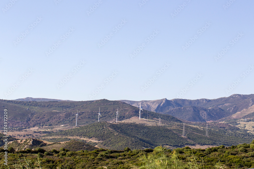 Wind turbines on the Spanish coast near Gibraltar