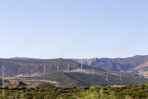Wind turbines on the Spanish coast near Gibraltar