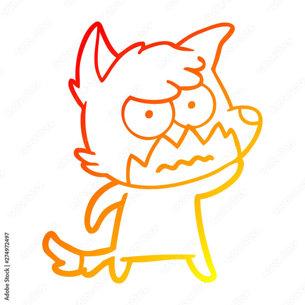 warm gradient line drawing cartoon annoyed fox warm gradient line drawing cartoon annoyed fox