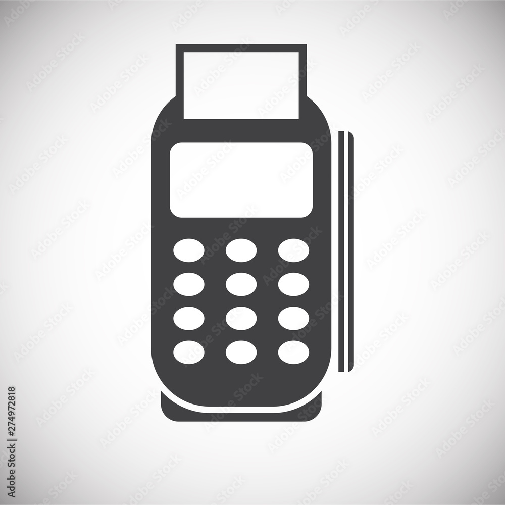 Pos terminal icon on background for graphic and web design. Simple illustration. Internet concept symbol for website button or mobile app. Pos terminal icon on background for graphic and web design. Simple illustration. Internet concept symbol for website button or mobile app.