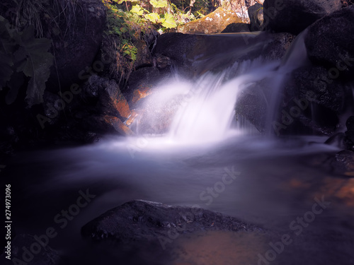 waterfall at the carpathian forest