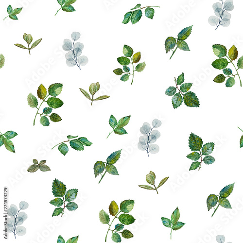 Watercolor hand painted seamless pattern. Romantic floral background perfect for fabric textile, vintage paper or scrapbooking