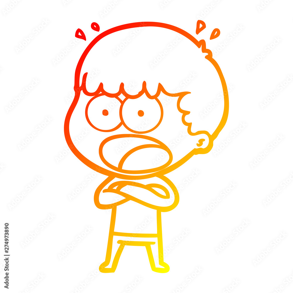 warm gradient line drawing cartoon shocked man warm gradient line drawing cartoon shocked man
