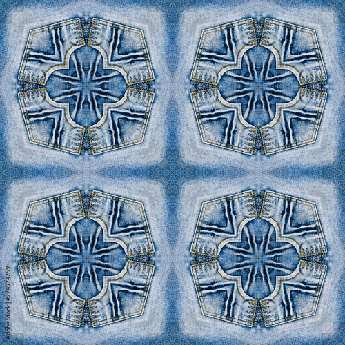 seamless geometric pattern blue jeans