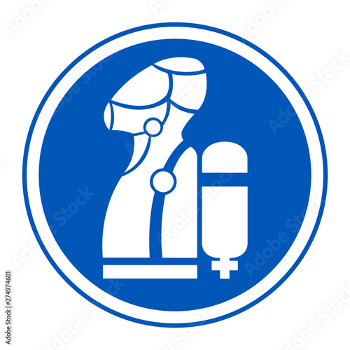 Wear SCBA (Self Contained Breathing Apparatus) Symbol Isolate On White Background,Vector Illustration EPS.10