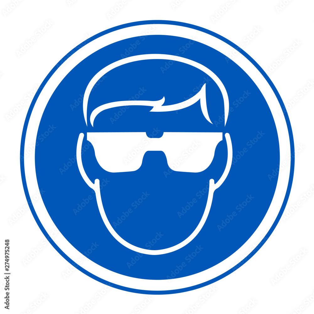 Symbol Wear Safety Glassed Isolate On White Background,Vector Illustration EPS.10 Symbol Wear Safety Glassed Isolate On White Background,Vector Illustration EPS.10