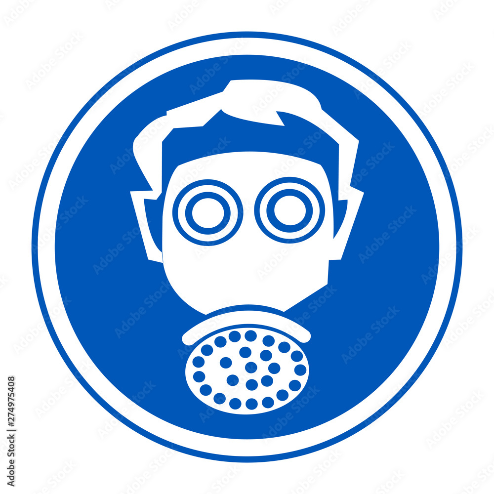 Symbol wear respirator protection Sign Isolate On White Background,Vector Illustration EPS.10