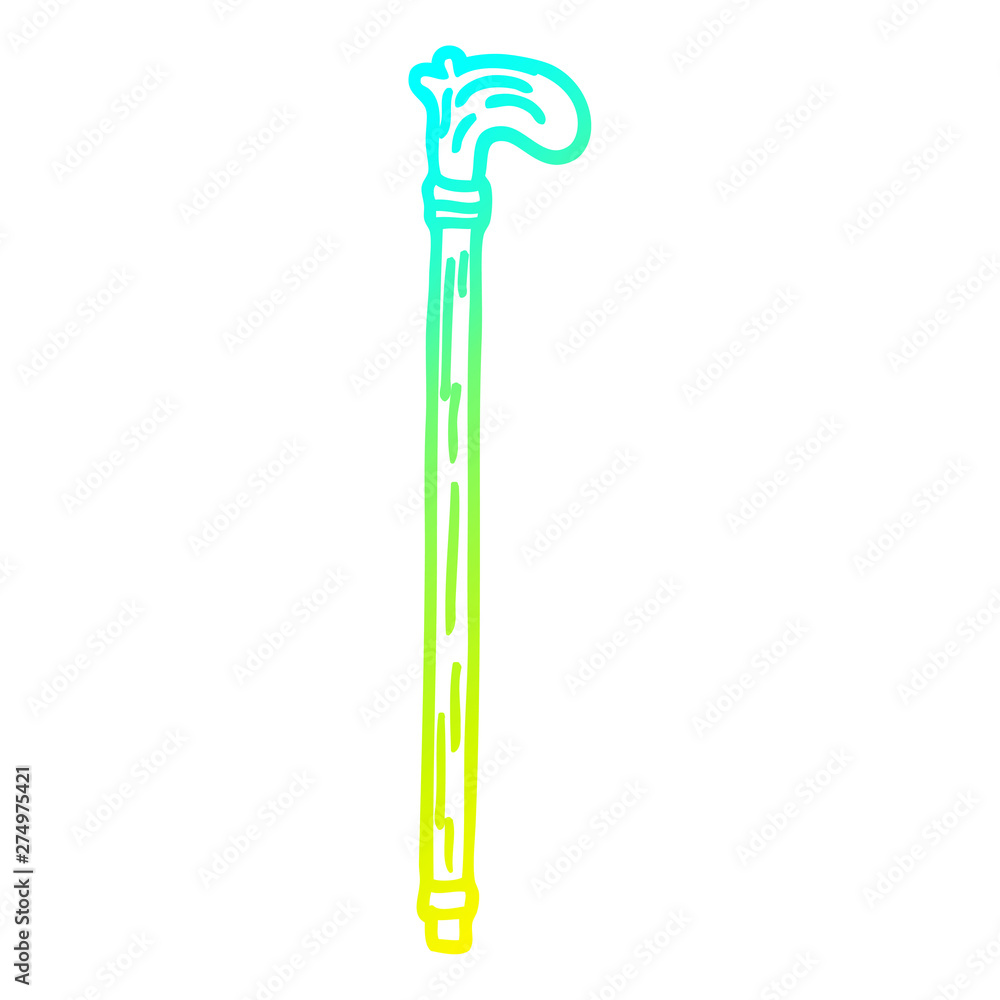 cold gradient line drawing cartoon walking stick cold gradient line drawing cartoon walking stick