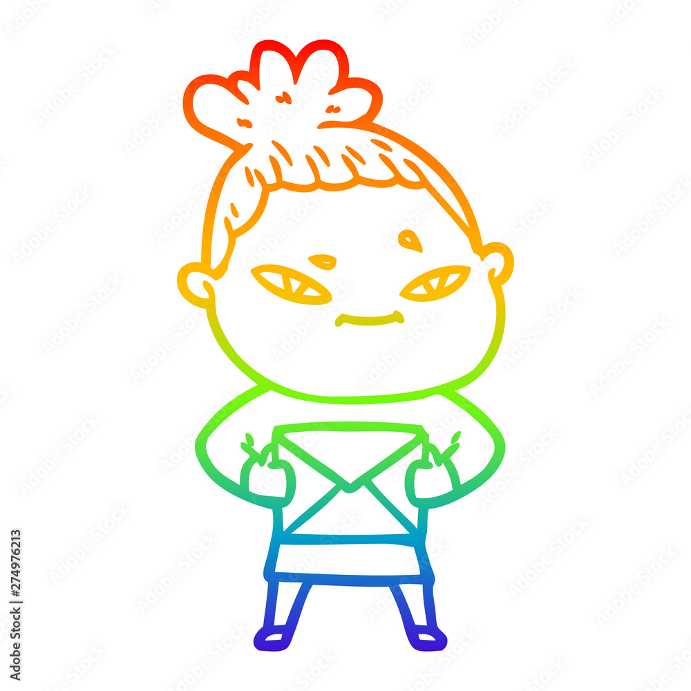 rainbow gradient line drawing cartoon woman rainbow gradient line drawing cartoon woman