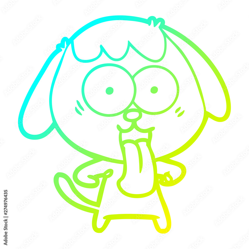 cold gradient line drawing cute cartoon dog cold gradient line drawing cute cartoon dog