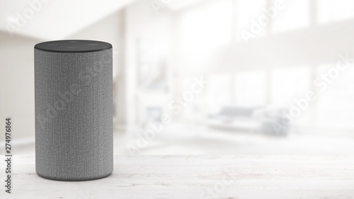 Fototapeta Smart speaker with voice control - Mockup