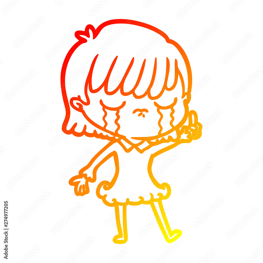 warm gradient line drawing cartoon woman crying warm gradient line drawing cartoon woman crying