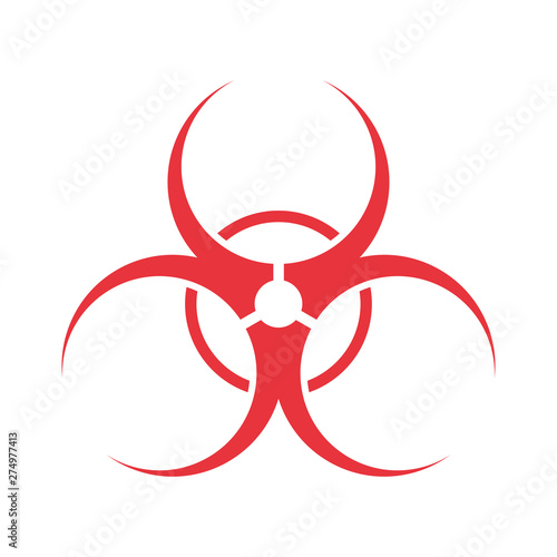 Biohazard icon, radiation caution, radiation hazard chernobyl. Vector illustration on white background.