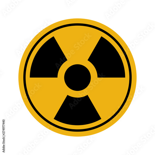 Biohazard icon, radiation caution, radiation hazard chernobyl. Vector illustration on white background.