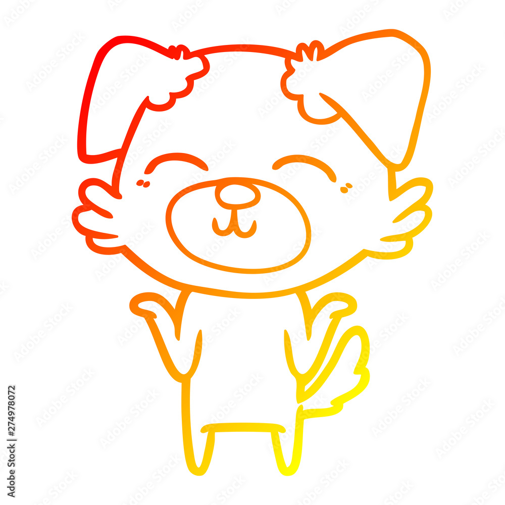 warm gradient line drawing cartoon dog warm gradient line drawing cartoon dog