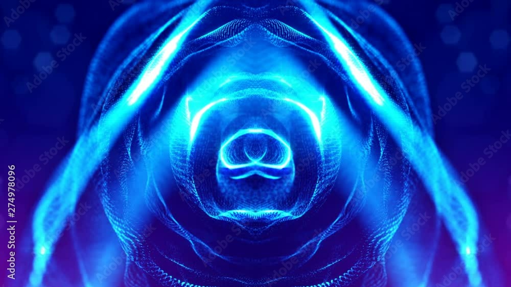 Complex Blue Wave complex blue composition with luminous particles that form wavy ...