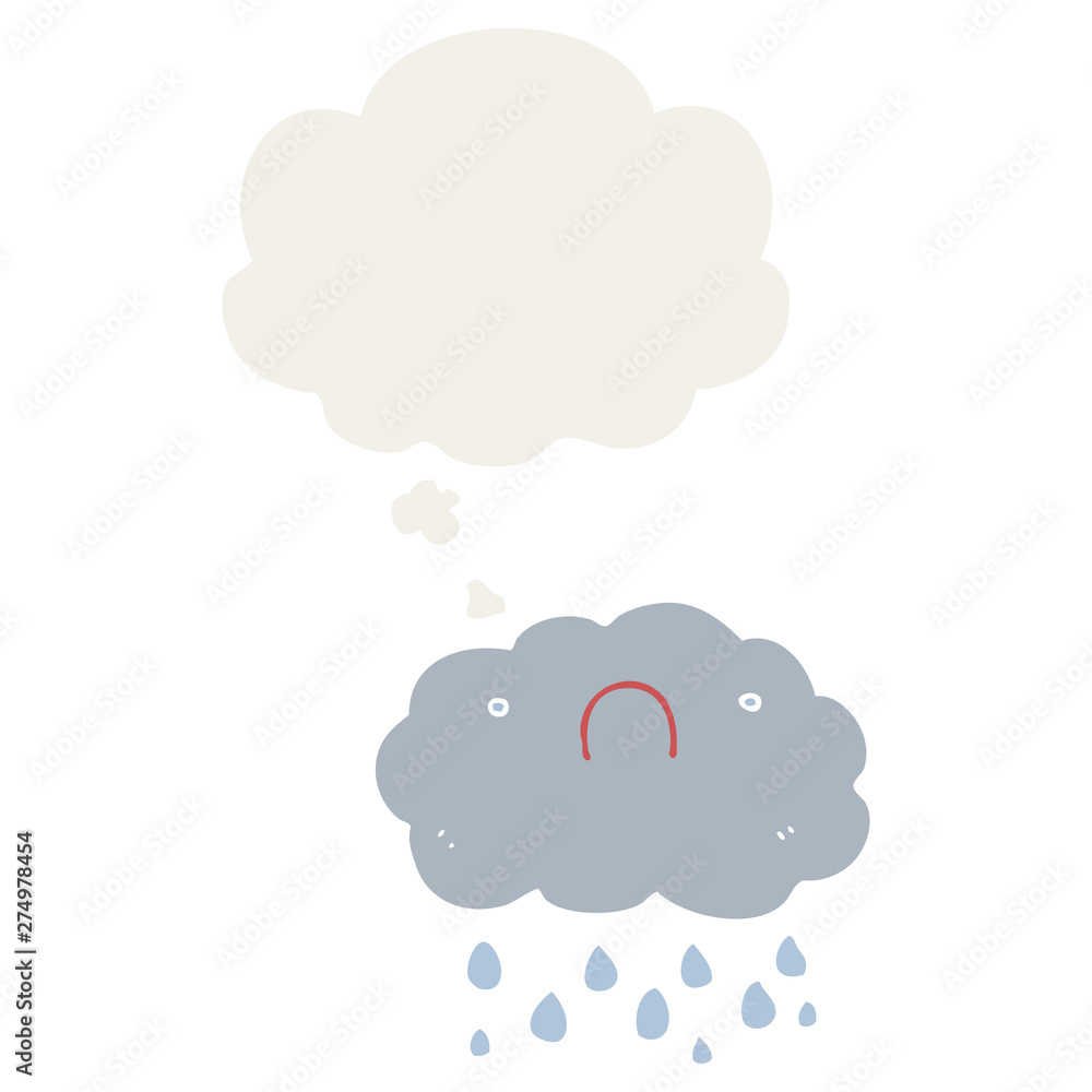 cute cartoon cloud and thought bubble in retro style cute cartoon cloud and thought bubble in retro style