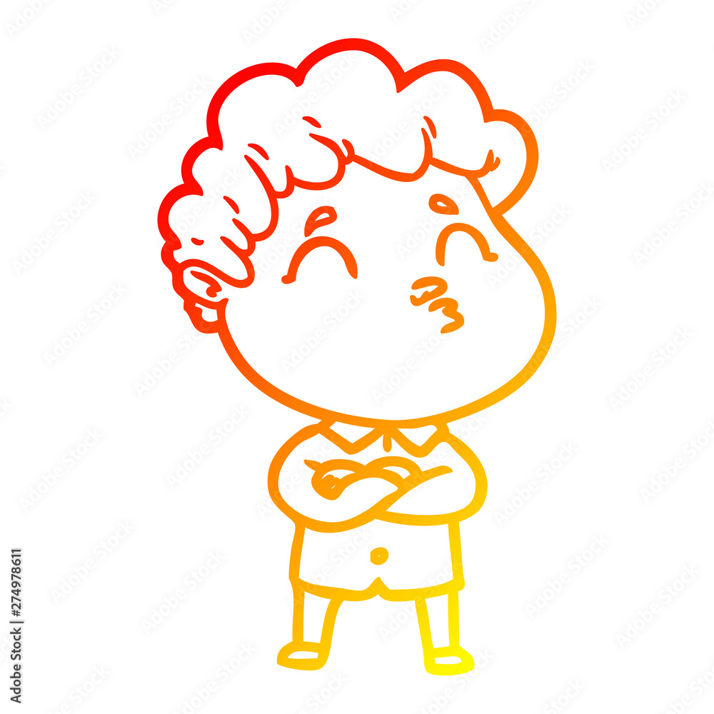 warm gradient line drawing cartoon man pouting warm gradient line drawing cartoon man pouting
