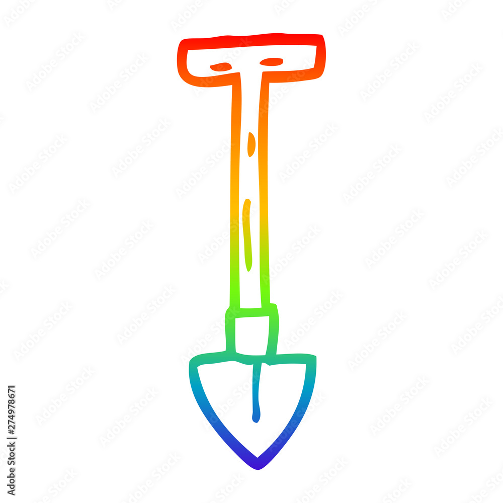 rainbow gradient line drawing cartoon spade rainbow gradient line drawing cartoon spade
