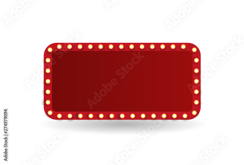 Theater marquee isolated on white background.