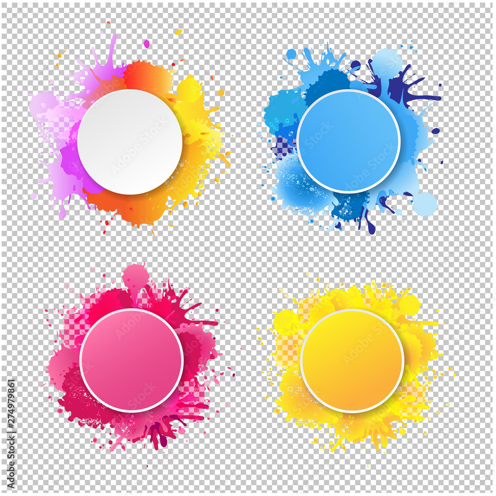 Bright Banner With Colorful blobs Transparent background Bright Banner With Colorful blobs Transparent background