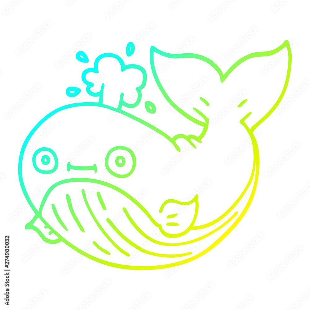 cold gradient line drawing cartoon whale cold gradient line drawing cartoon whale