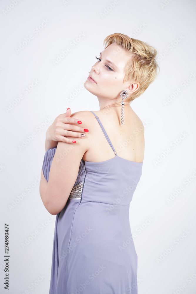 elegant woman with plus size body in evening dress elegant woman with plus size body in evening dress