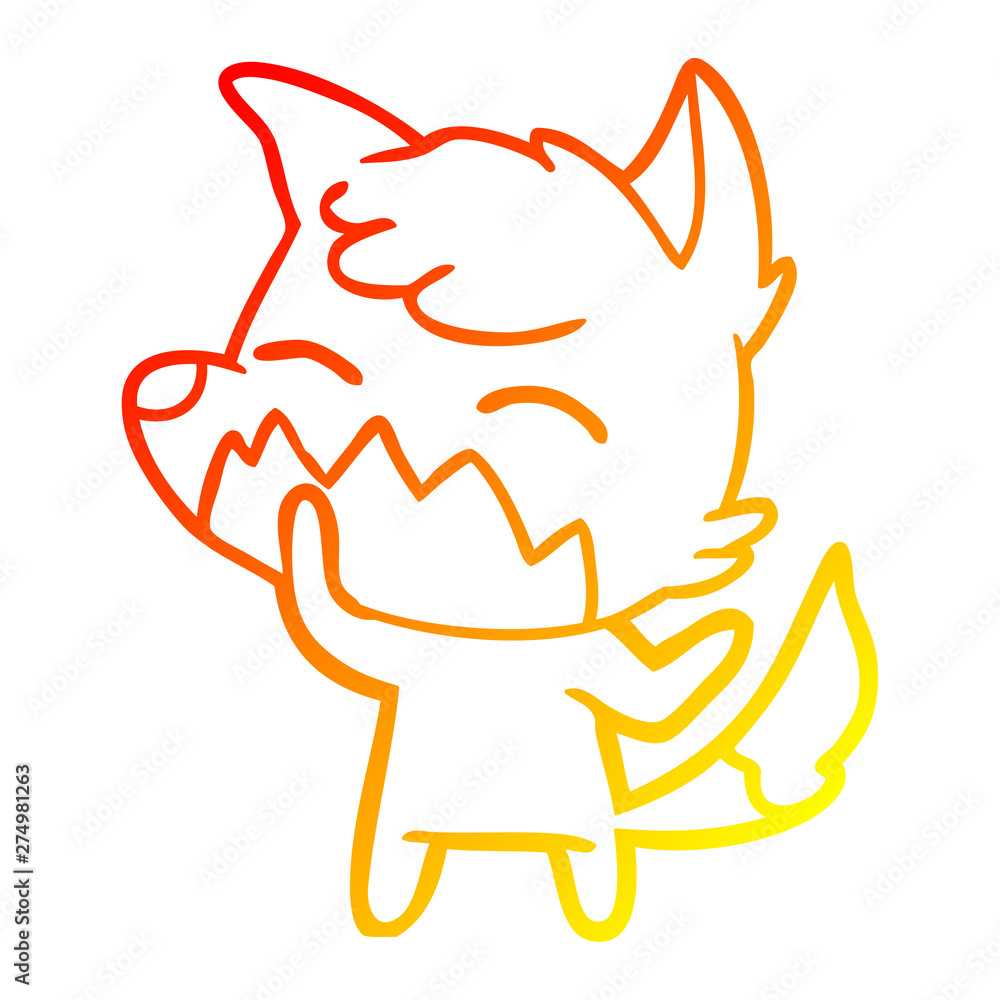 warm gradient line drawing cartoon fox warm gradient line drawing cartoon fox