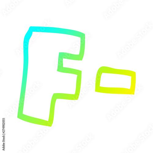 cold gradient line drawing cartoon letter grades