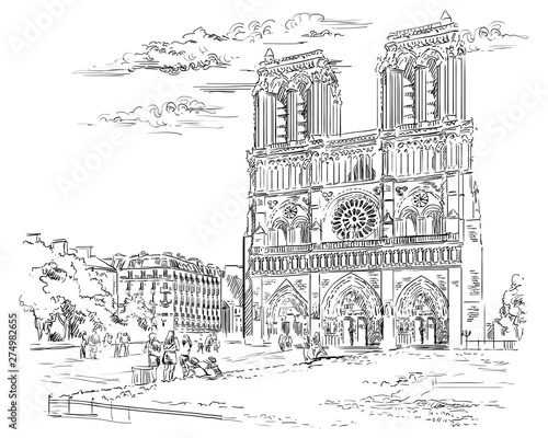 Vector hand drawing Paris 2
