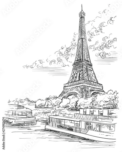 Vector hand drawing Paris 3