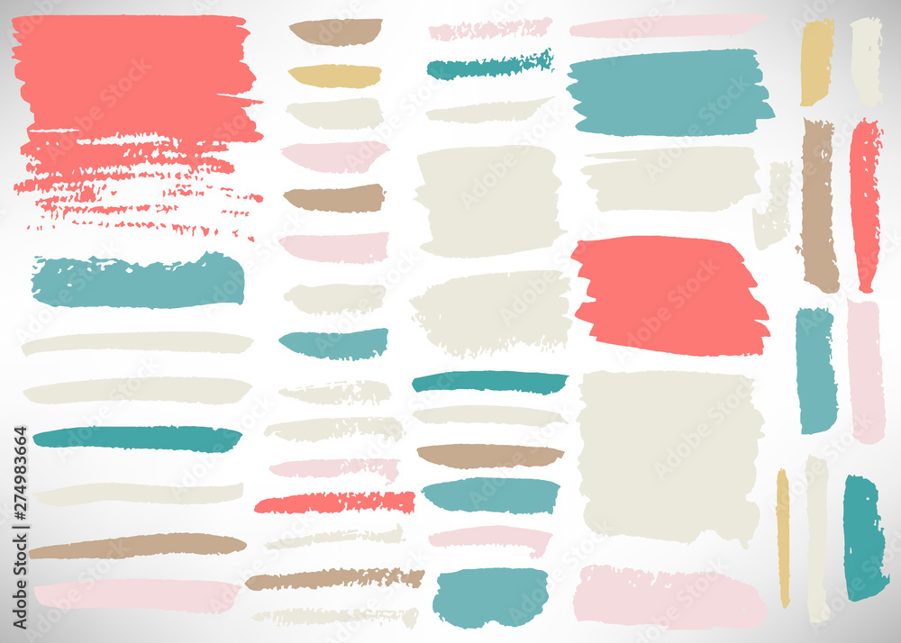 Big set of grunge brush stroke. Collection of Ink brush line, grunge lines, stripes, dividers, labels, templates. Set of dirty backgrounds, textured shapes. Distressed brushes. Vector illustration. Big set of grunge brush stroke. Collection of Ink brush line, grunge lines, stripes, dividers, labels, templates. Set of dirty backgrounds, textured shapes. Distressed brushes. Vector illustration.