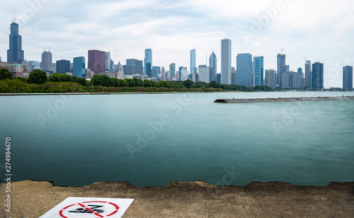 Chicago skyline in summer time