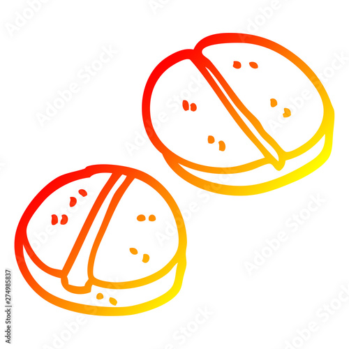 warm gradient line drawing cartoon tablets