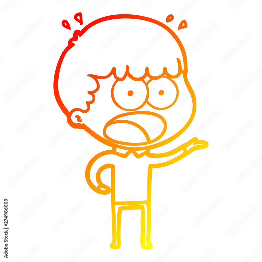 warm gradient line drawing cartoon shocked man warm gradient line drawing cartoon shocked man
