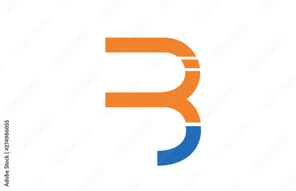 orange blue B alphabet letter logo icon design sign orange blue B alphabet letter logo icon design sign