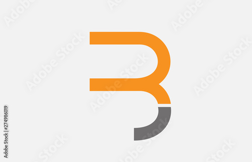Free Download grey white orange B alphabet letter logo icon design sign - GFXLoad