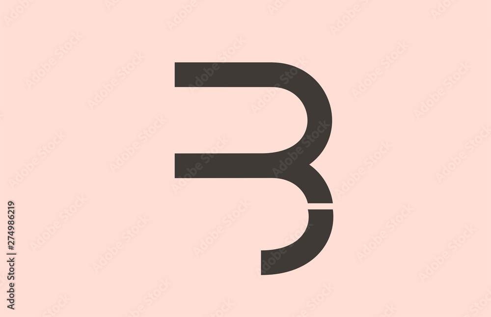 pink grey B alphabet letter logo icon design sign pink grey B alphabet letter logo icon design sign