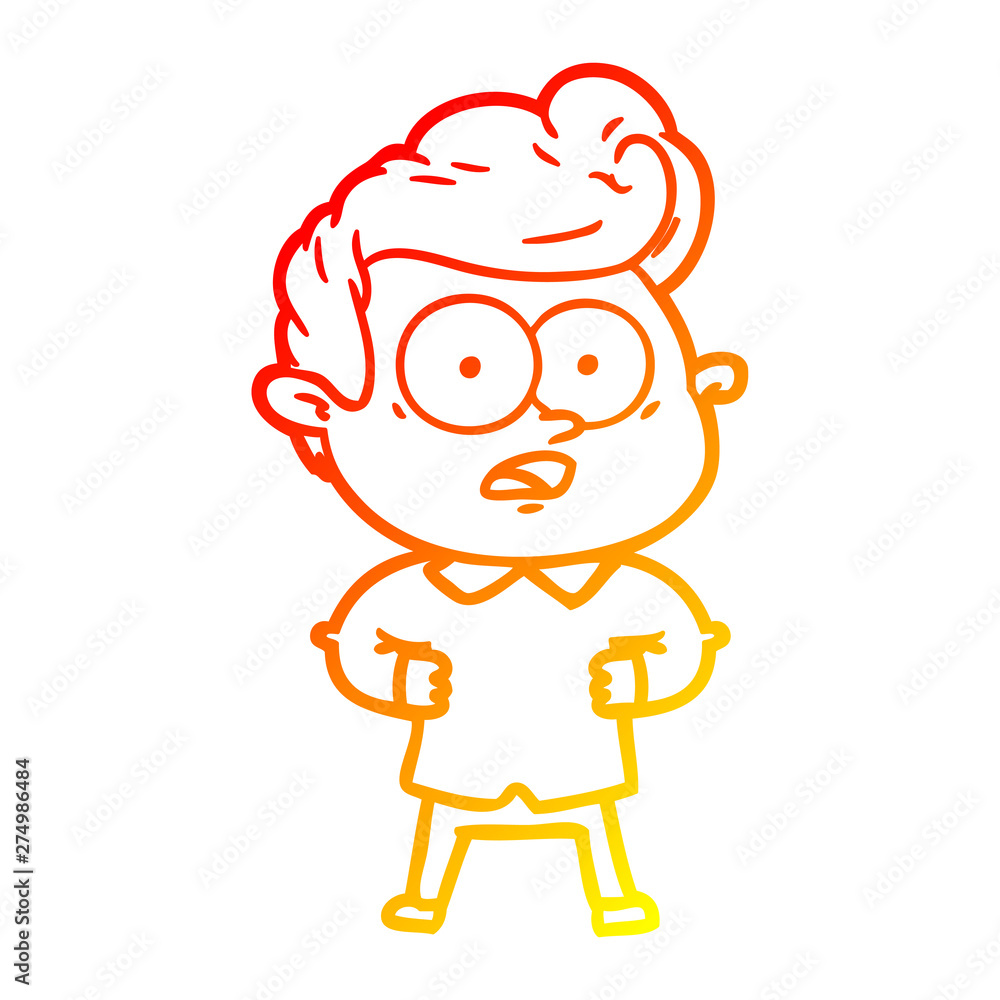 warm gradient line drawing cartoon staring man warm gradient line drawing cartoon staring man