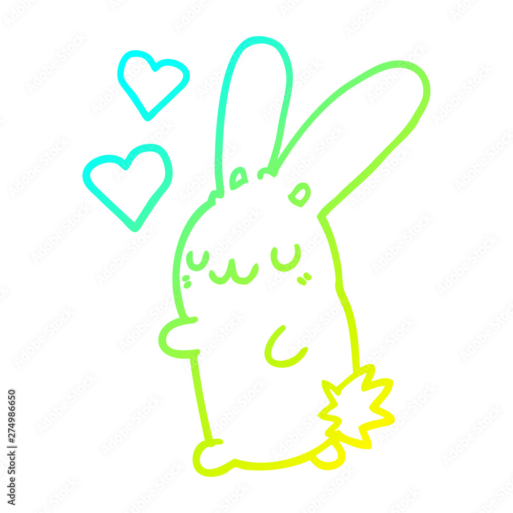 cold gradient line drawing cartoon rabbit in love cold gradient line drawing cartoon rabbit in love