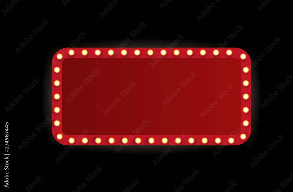 Theater marquee isolated on white background.