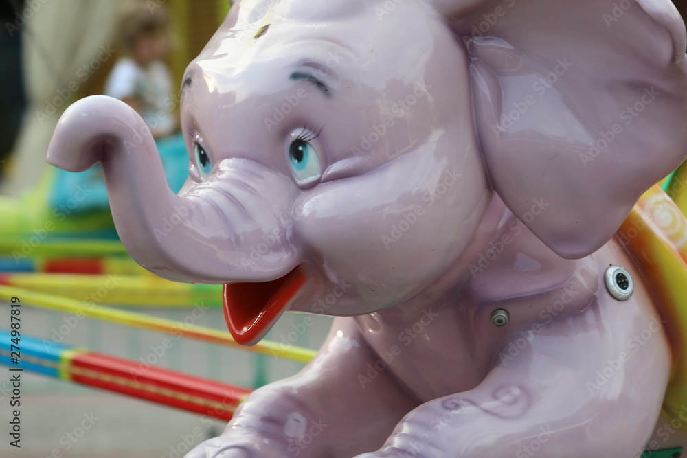 pink and green elephant figures for children playing