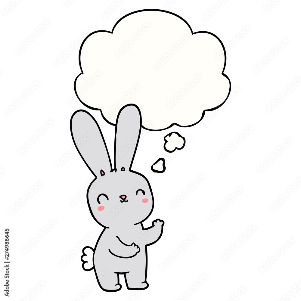 cute cartoon rabbit and thought bubble cute cartoon rabbit and thought bubble