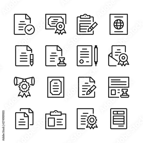 Legal documents line icons set. Legal forms. Modern graphic design concepts, simple outline elements collection. Vector line icons