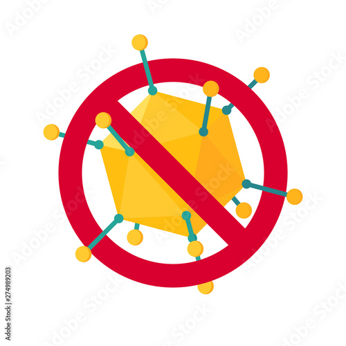 Stop virus sign in trendy paper cut style
