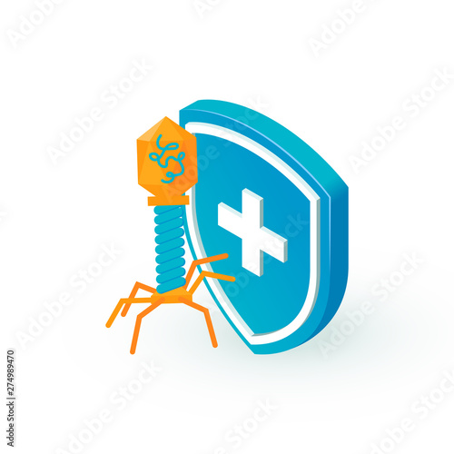Immune system vector concept in isometric style