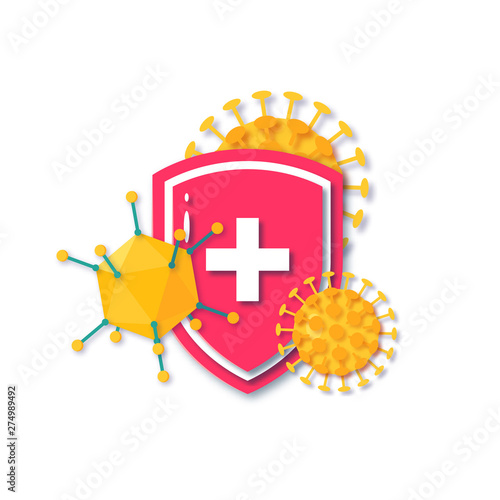 Immune system vector concept, simple colored icon