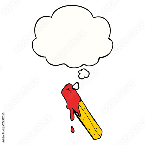 cartoon dipped fry and thought bubble
